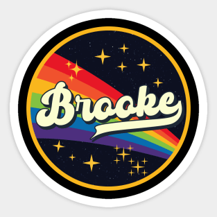 Brooke // Rainbow In Space Vintage Style Sticker